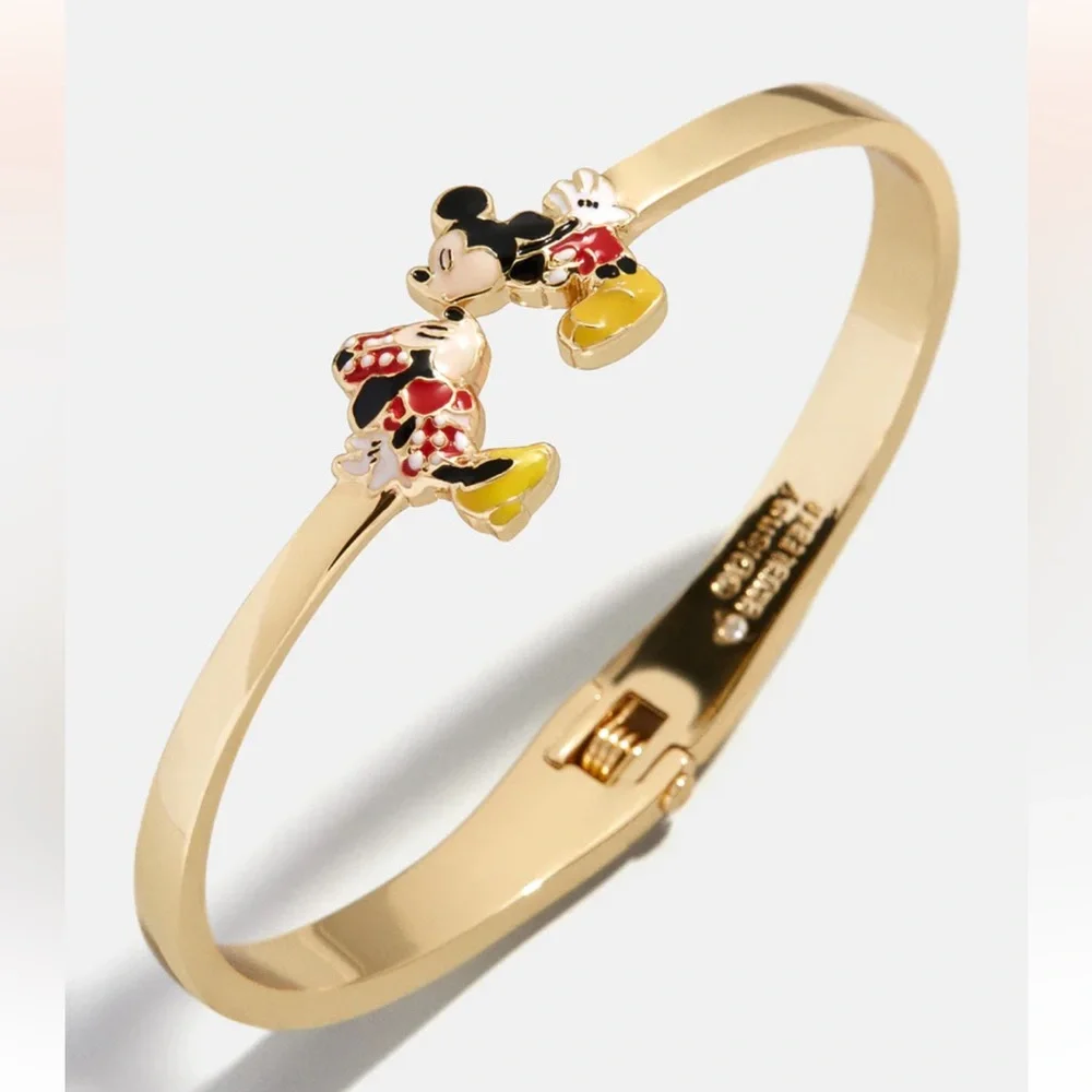 NWT Bauble Bar Disney Mickey & Minnie Mouse Kissing Cuff Bracelet - Picture 1 of 9